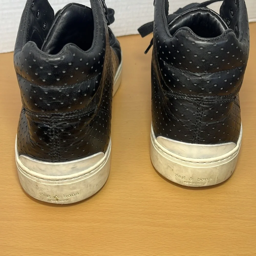 Rag & Bone Womens High Top Lace‎ Up Leather Sneakers Black Size 42-9